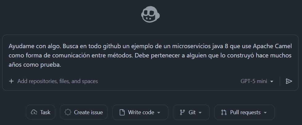 Búsqueda en GitHub con Copilot