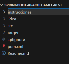 Estructura del proyecto con carpeta de instrucciones